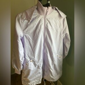 Vintage 80s Lesoleil Lavender Hooded Windbreaker Jacket Womens Medium